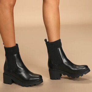 Ellery Black Slip-On Mid-Calf Boots (from Lulus)